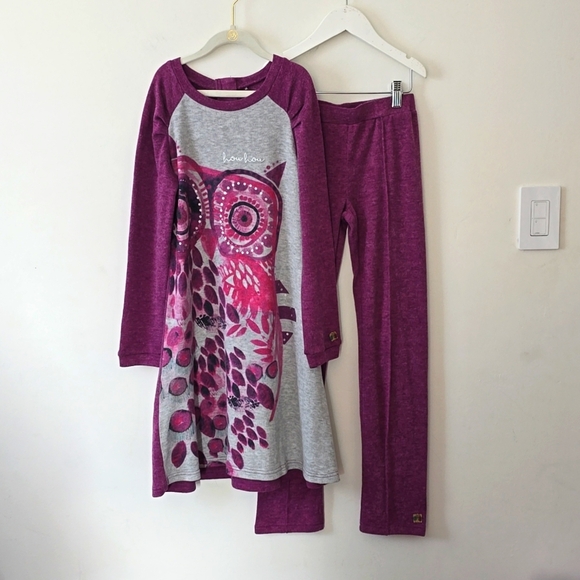Deux par Deux Dress & Leggings Outfit Set sz 12